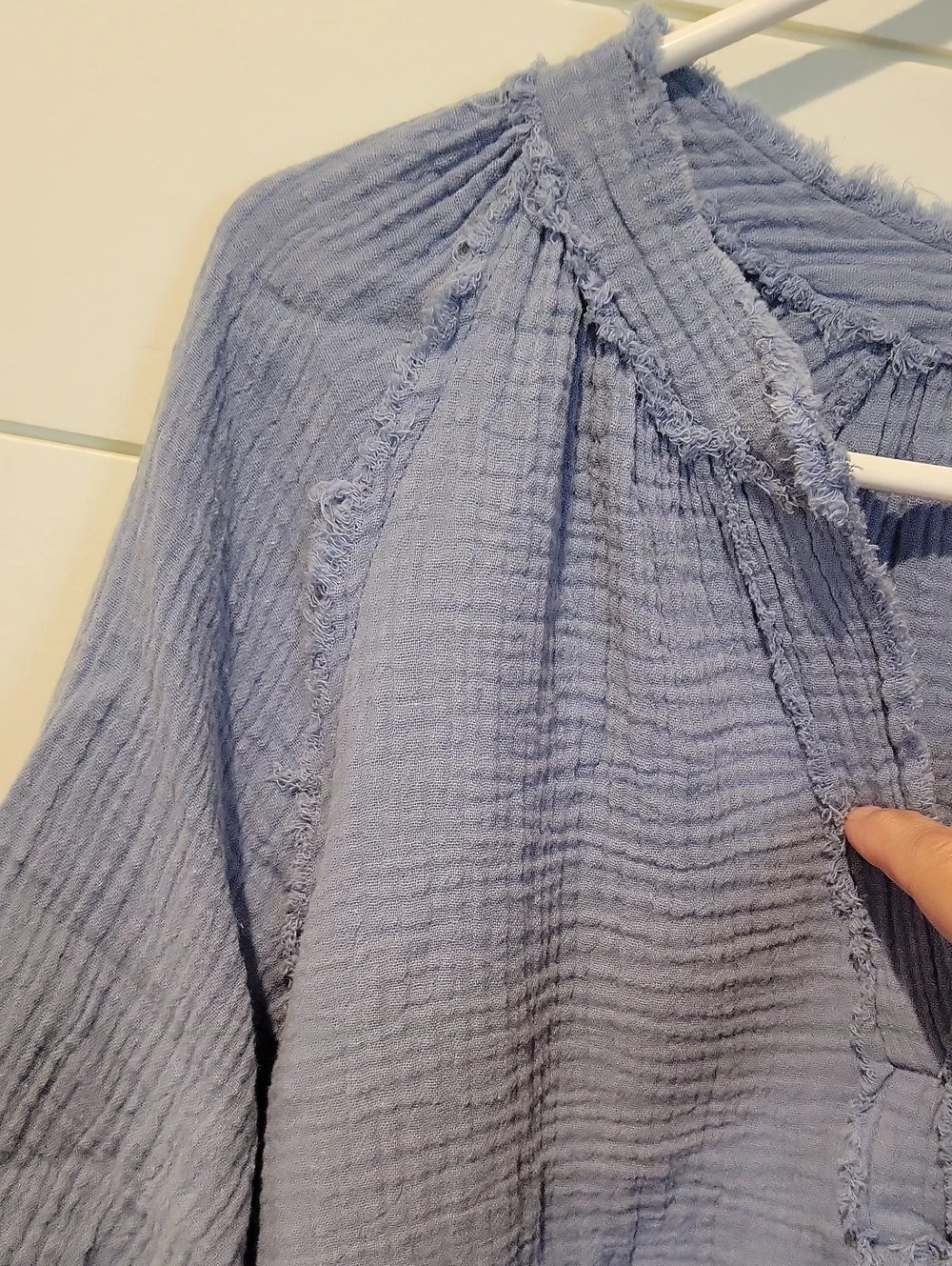 dylan Sun-washed Jolie Top Soft Cotton Gauze V-Neck XS  Vintage Blue
